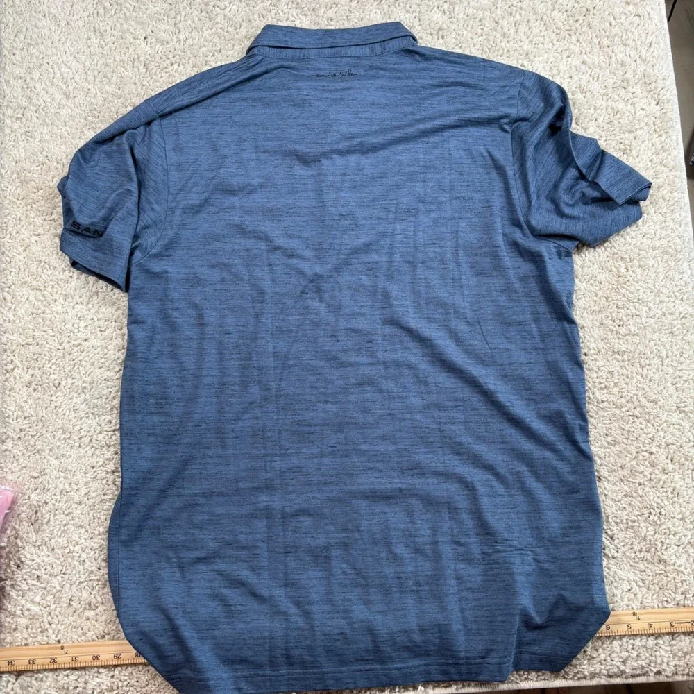TravisMathew Polo Shirt Mens‎ XXL Blue Excellent Nissan Heathered Short Sleeve